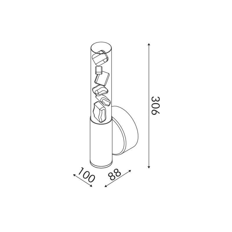 OASIS-WALL LAMP  BRASS GOLD ALUMINIUM LED COB 7W CCT 350LM IP20 100X88X306MM CNW7PGCCT