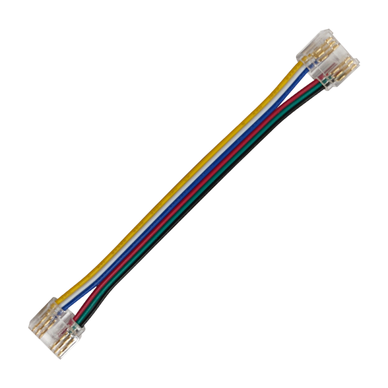 CONNECTOR FOR COB RGB CCT STRIP 12mm PCB WIDTH-10CM 6 WIRES IN THE MIDDLE PC12RGBCCTMIDCABLEC