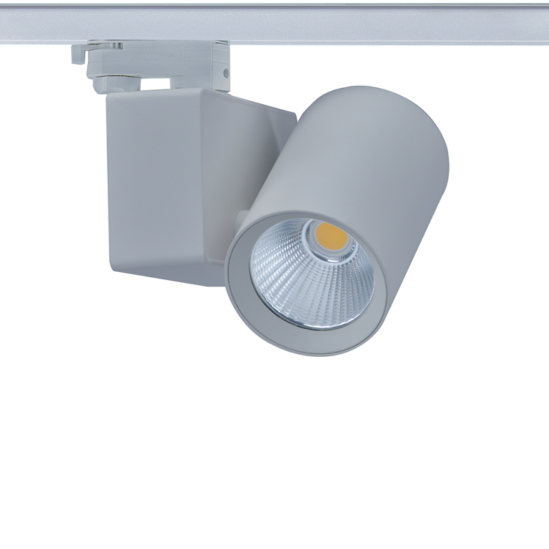 GREY LED TRACK LUMINAIRE 20W 3000K 3-PHASE 38° 2200LM 230V AC Ra80 5YRS LISOR2030G4N
