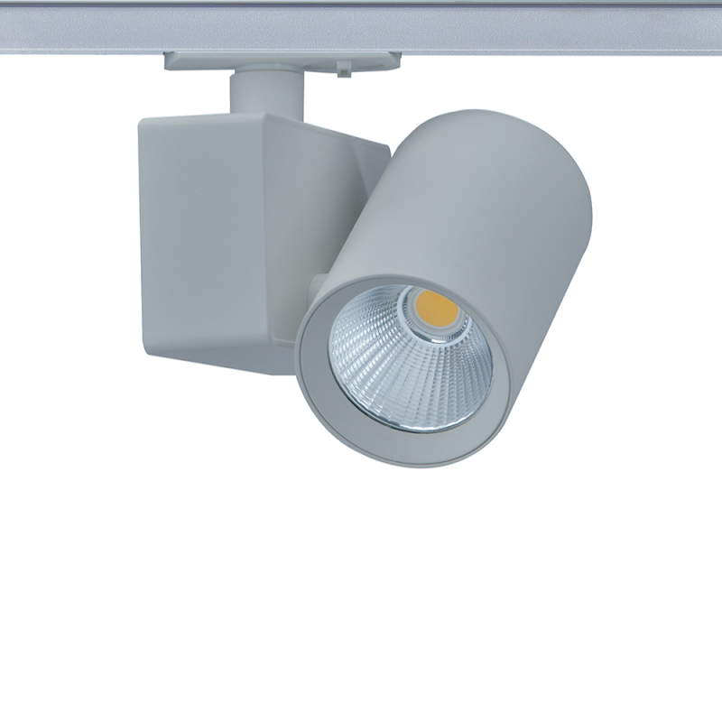 GREY LED TRACK LUMINAIRE 20W 4000K 1-PHASE 38° 2400LM 230V AC Ra80 5YRS LISOR2040G2N