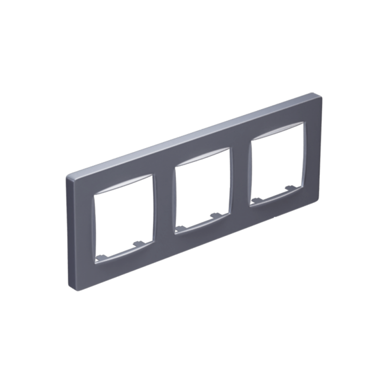 PRIME 3 GANG FRAME CLASSIC IP20 MAT ALUMINIUM 1000120203