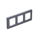 PRIME 3 GANG FRAME CLASSIC IP20 MAT ALUMINIUM 1000120203