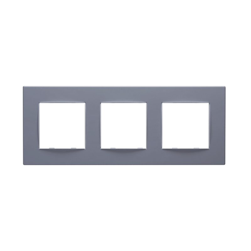 PRIME 3 GANG FRAME CLASSIC IP20 MAT ALUMINIUM 1000120203