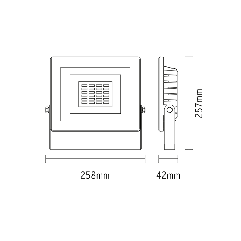 LED WHITE FLOOD IP66 50W 3.000K 230V 4000Lm 12pcs/cart X5030W