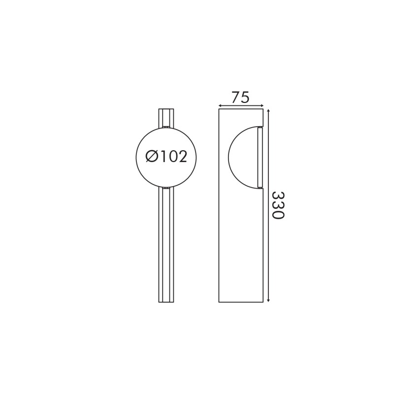 WALL LIGHTING-COPPER METAL LED 5W 2700K IP20 100x100xH330mm MW2505831BR