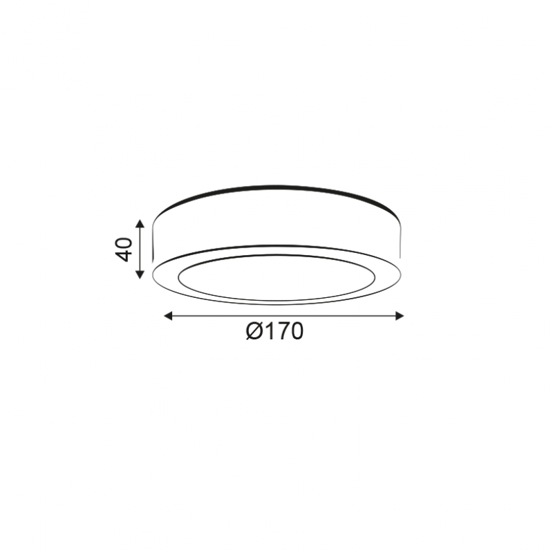 P/O ROUND W  CEIL. LED SLIM PANEL 14W 6000K 990Lm 230V Φ172 Ra80 NIKI1460RW