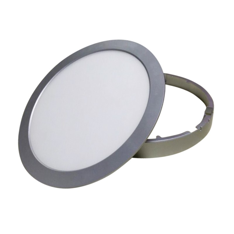 P/O SILVER LED ROUND PC SLIM PANEL 8W 4000K 500Lm 230V Φ120 Ra80 STHERON840R