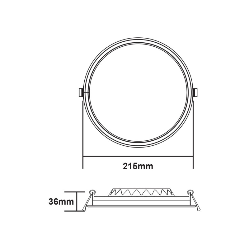 P/O LED PANEL WHITE ROUND 22W 3000K 2150Lm Φ225x28mm 230V AC Ra80 STRON2230RWN P/O LED PANEL WHITE ROUND 22W 3000K 2150Lm Φ225x28mm 230V AC Ra80 STRON2230RWN