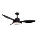 CEILING FAN WITH LIGHT DIM MAT BLACK 3 BLADES ABS REMOTE CONTROL TIMER LED 22W 40W FANRX48013B