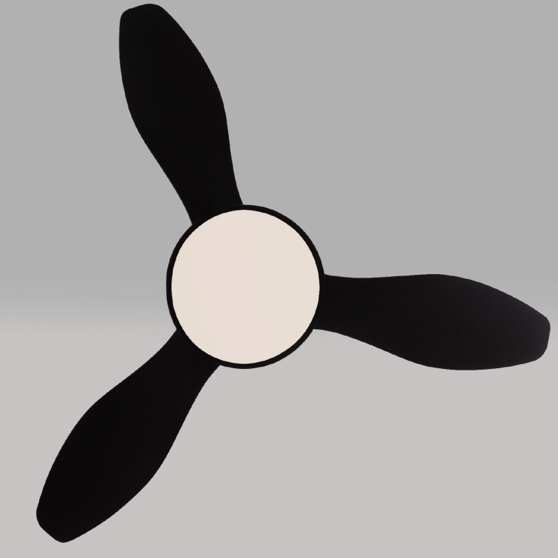 CEILING FAN WITH LIGHT DIM MAT BLACK 3 BLADES ABS REMOTE CONTROL TIMER LED 22W 40W FANRX48013B