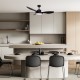 CEILING FAN WITH LIGHT DIM MAT BLACK 3 BLADES ABS REMOTE CONTROL TIMER LED 22W 40W FANRX48013B