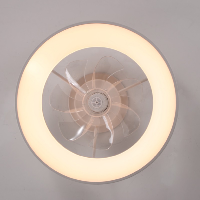 CEILING FAN 20 DIM WHITE 7 BLADES ABS REMOTE CONTROL & TIMER LED 34W 3332L Φ300mm FAN6687WH