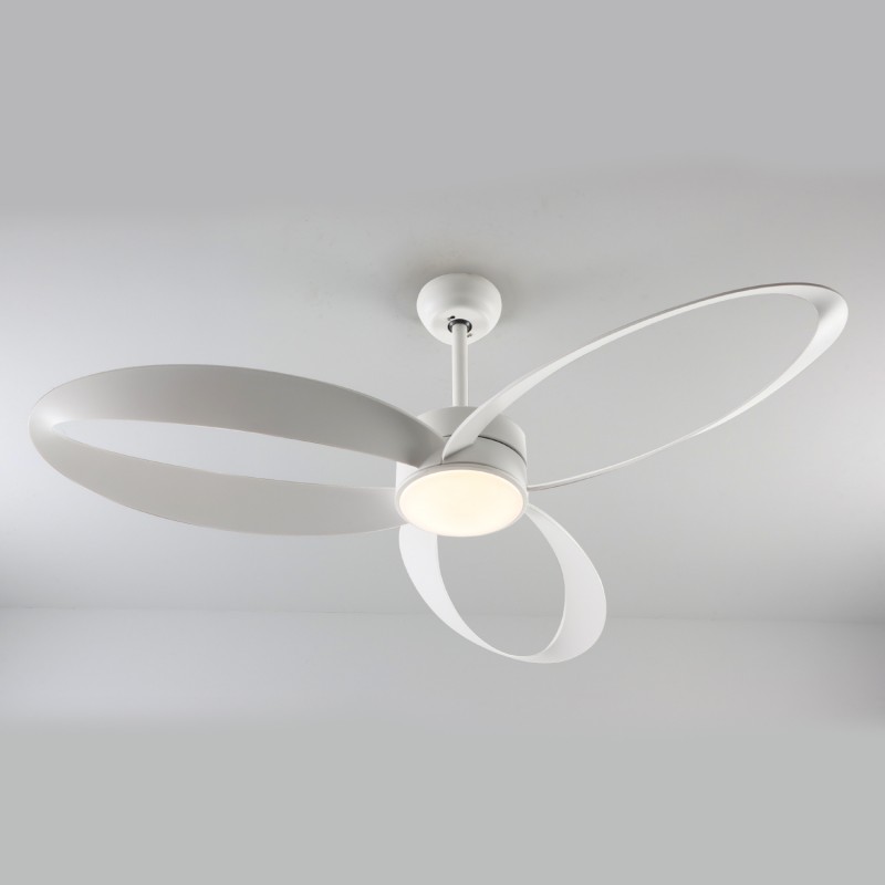 CEILING FAN DIM WHITE WITH 3 BLADES ABS REMOTE CONTROL & TIMER LED 24W 2400L DC 45W 1320mm FANGS423W
