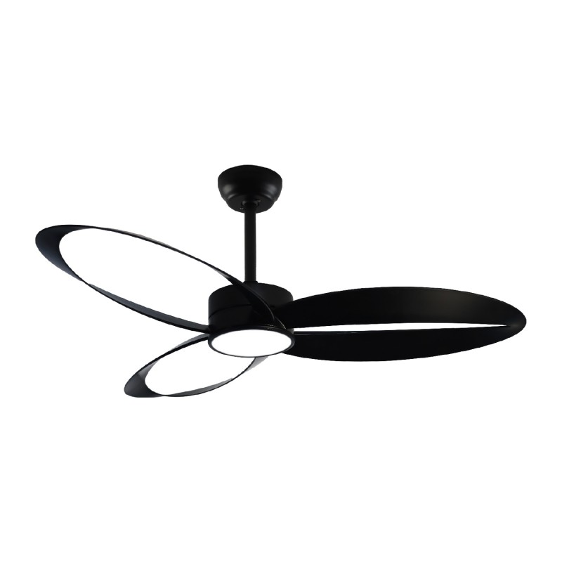 CEILING FAN DIM BLACK WITH 3 BLADES ABS REMOTE CONTROL & TIMER LED 24W 2400L DC 45W 1320mm FANGS423B
