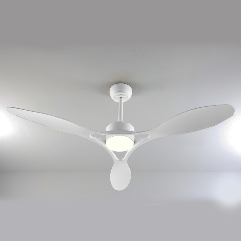 CEILING FAN DIM WHITE WITH 3 BLADES ABS REMOTE CONTROL & TIMER LED 24W 2400L DC 45W 1320mm FANGS424W