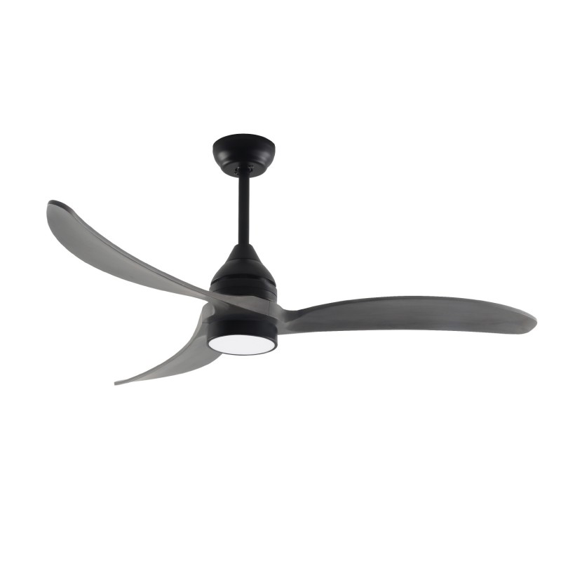 CEILING FAN DIM BLACK-GREY WITH 3 BLADES SOLIDWOOD REMOTE CONTROL & TIMER LED 24W 2400L DC 45W 1320mm FANGS2363B