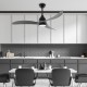 CEILING FAN DIM BLACK-GREY WITH 3 BLADES SOLIDWOOD REMOTE CONTROL & TIMER LED 24W 2400L DC 45W 1320mm FANGS2363B