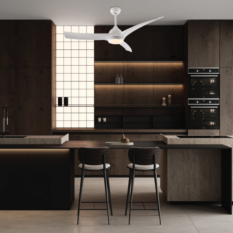 CEILING FAN DIM WHITE WITH 3 BLADES ABS REMOTE CONTROL & TIMER LED 24W 2400L DC 45W 1320mm FANGS419W