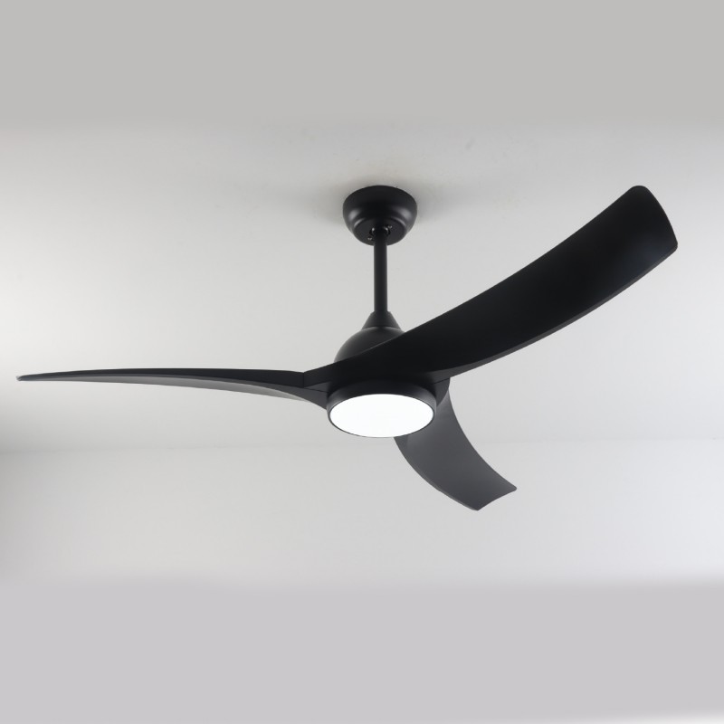 CEILING FAN DIM BLACK WITH 3 BLADES ABS REMOTE CONTROL & TIMER LED 24W 2400L DC 45W 1320mm FANGS419B