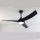 CEILING FAN DIM BLACK WITH 3 BLADES ABS REMOTE CONTROL & TIMER LED 24W 2400L DC 45W 1320mm FANGS419B