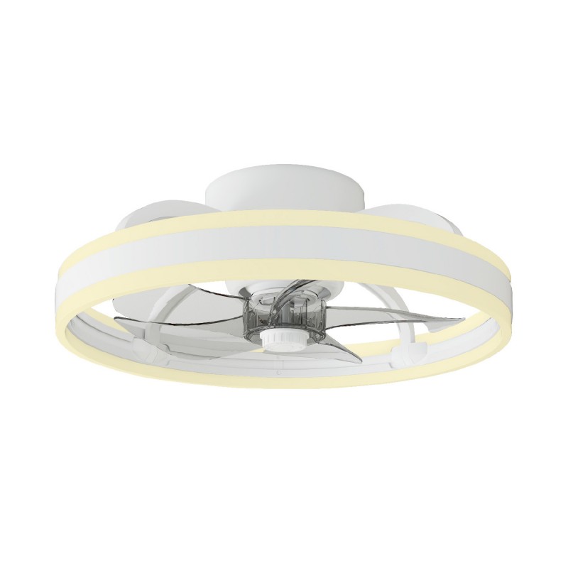 CEILING FAN DIM WHITE WITH 5 BLADES ABS REMOTE CONTROL&TIMER LED 30W 3100L DC 15W 500mm FAN32314510