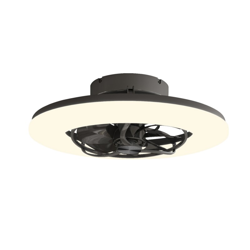 CEILING FAN DIM BLACK WITH 8 BLADES ABS REMOTE CONTROL&TIMER LED 50W 5460L DC 15W 560mm FAN3231618