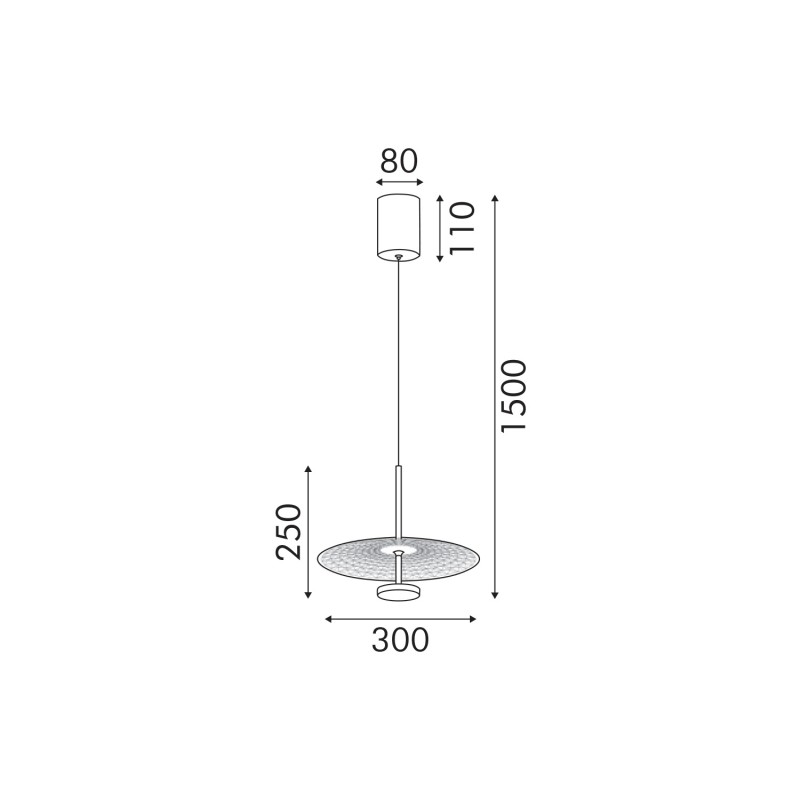 LOFTY- PENDANT LAMP SAND GOLD ALUMINIUM LED SMD 12W 2700Κ 840LM IP20 Φ450x1500mm BD379A450PGD