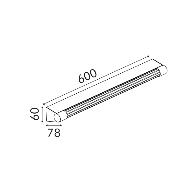 IMPERIAL-WALL LAMP BRONZE ALUMINIUM LED SMD 9W 3000K 540LM IP44 600x78x60mm BD374600WBR