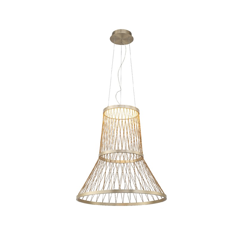 VENTI-PENDANT LAMP BRUSHED GREY/LIGHT CHAMPANE ALUMINIUM LED SMD 40W CCT 2840LM IP20 Φ600x1500mm BD343600PGC