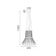 VENTI-PENDANT LAMP BRUSHED GREY/LIGHT CHAMPANE ALUMINIUM LED SMD 40W CCT 2840LM IP20 Φ600x1500mm BD343600PGC