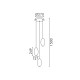 ELLITON- PENDANT LAMP  SAND GOLD ALUMINIUM LED SMD   12W 2700K 840LM IP20 Φ367x1500mm BD384D3PGD