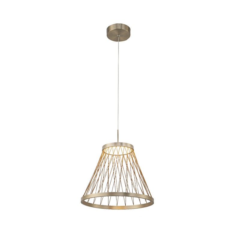VENTI-PENDANT LAMP BRUSHED GREY/LIGHT CHAMPANE ALUMINIUM LED SMD 20W CCT SWITCH 1260LM IP20 Φ400x1500mm BD343400PGC