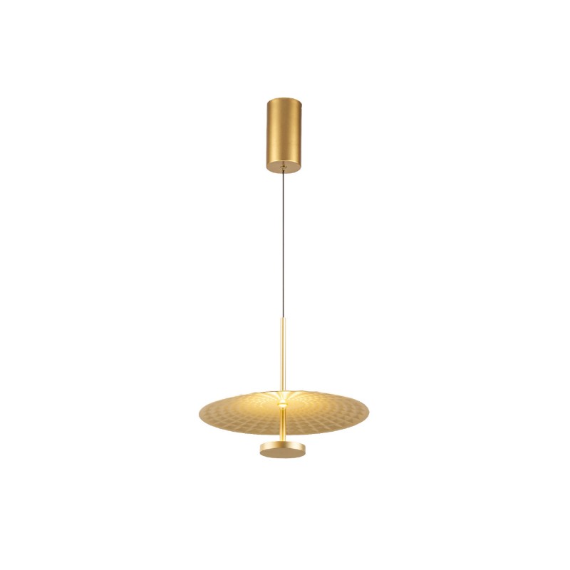 LOFTY- PENDANT LAMP SAND GOLD ALUMINIUM LED SMD 8W 2700Κ 560LM IP20 Φ300x1500mm BD379A300PGD