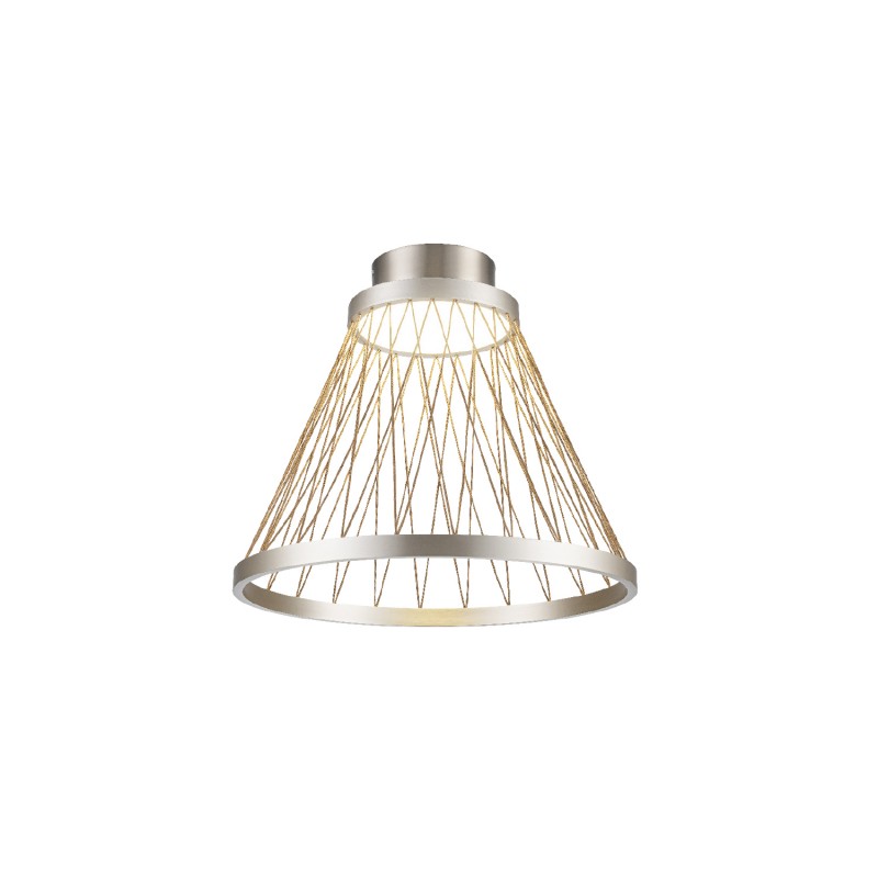 VENTI- CEILING LAMP BRUSHED GREY/LIGHT CHAMPANE ALUMINIUM LED SMD 20W CCT SWITCH 1260LM IP20 Φ400x345mm BD343400CGC