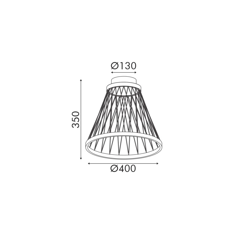 VENTI- CEILING LAMP BRUSHED GREY/LIGHT CHAMPANE ALUMINIUM LED SMD 20W CCT SWITCH 1260LM IP20 Φ400x345mm BD343400CGC