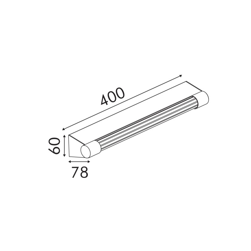 IMPERIAL-WALL LAMP SAND BLACK ALUMINIUM LED SMD 9W  3000K 405LM IP20 400x78x60mm BD374400WBK