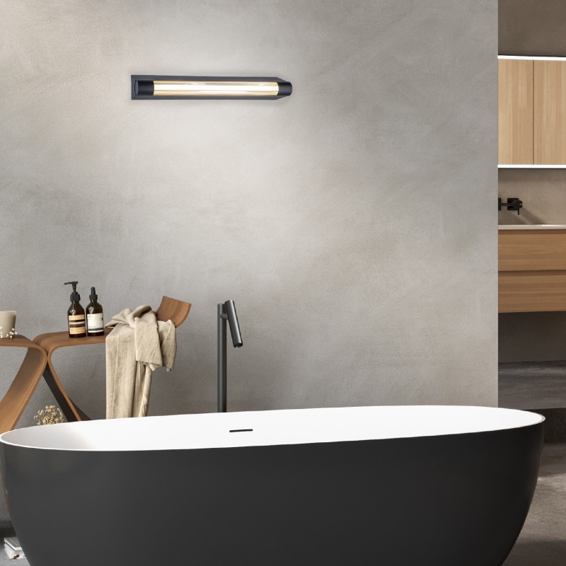 IMPERIAL-WALL LAMP SAND BLACK ALUMINIUM LED SMD 9W  3000K 405LM IP20 400x78x60mm BD374400WBK
