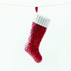 XMAS STOCKING VELVET RED COLOR WHITE FUR DECORATIVE 20,5 44,5cm X071483