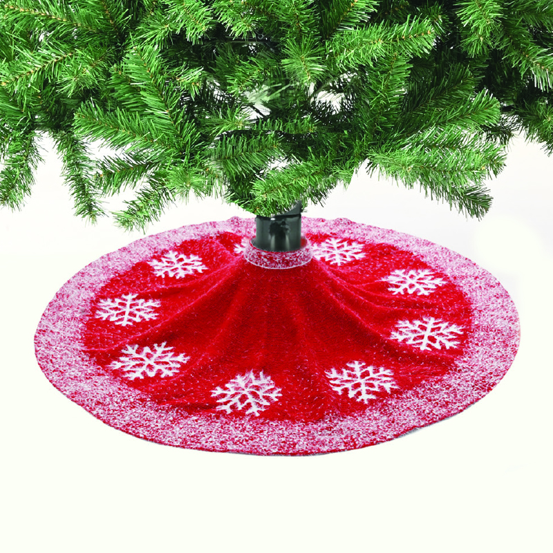 XMAS TREE GIRTH RED WHITE SNOWFLAKES DIAM 120cm X072280