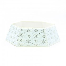 XMAS TREE HEXAGONAL COLLAR DECORATIVE WHITE SEQUINS SNOWFLAKES  76,2 61 24cm X072384