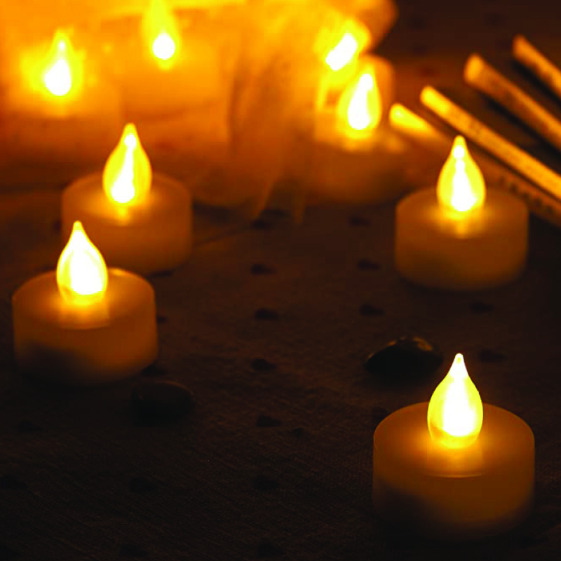 SET TEA LIGHTS 4 LED DECORATIVE WW BATT 4 CR2032(NOT INCL) IP20 DIAM 3,5cm  H 3,8cm X1341626