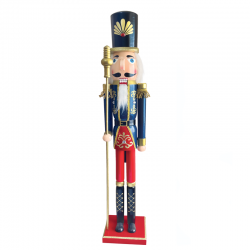 NUTCRACKER WITH SCEPTER BLUE+GOLD 106cm X1510620