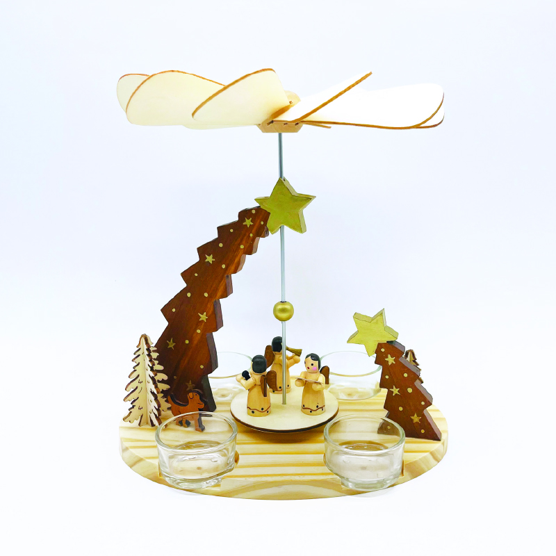 WOODEN TEA LIGHT PYRAMID ANGELS DECORATIVE (WITHOUT CANDLES) 21x13.5x22cm X152203 WOODEN TEA LIGHT PYRAMID ANGELS DECORATIVE (WITHOUT CANDLES) 21x13.5x22cm X152203