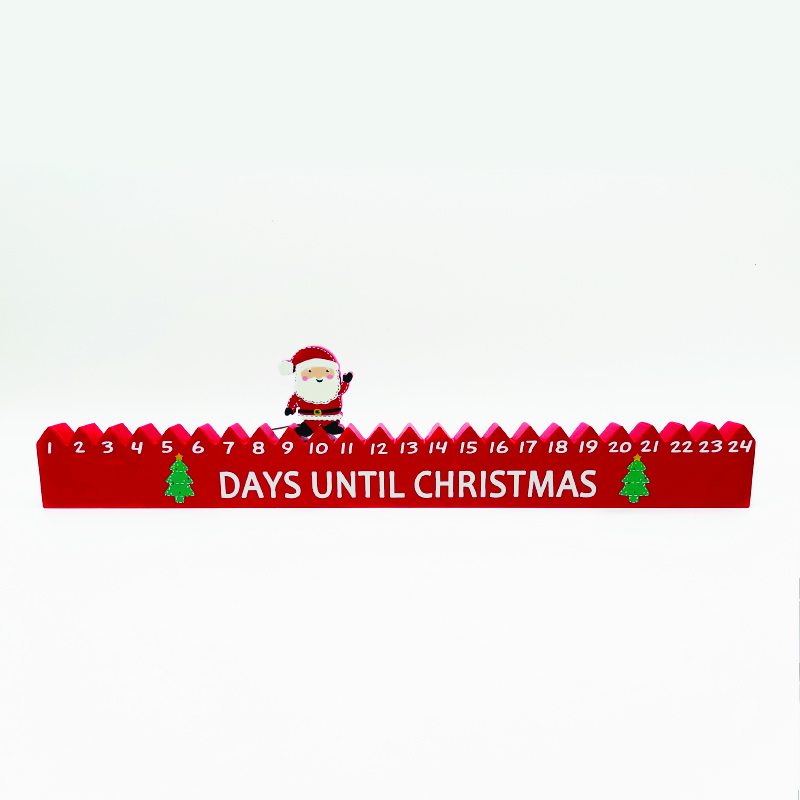 WOODEN CALENDAR WITH SANTA DECORATIVE 45.5x2.5x11cm X152501 WOODEN CALENDAR WITH SANTA DECORATIVE 45.5x2.5x11cm X152501
