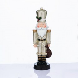 NUTCRACKER RESIN SOLDIER WITH MISTLETOE  CHAMPAGNE 35cm X1535108