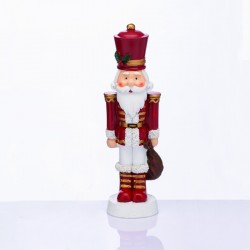 NUTCRACKER RESIN SOLDIER WITH MISTLETOE  RED 35cm X1535208