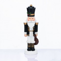 NUTCRACKER RESIN SOLDIER WITH MISTLETOE BLACK 35cm X1535308