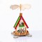 WOODEN TEA LIGHT PYRAMID ICE SKATERS  DECORATIVE (WITHOUT CANDLES) 18x13x36cm X153602