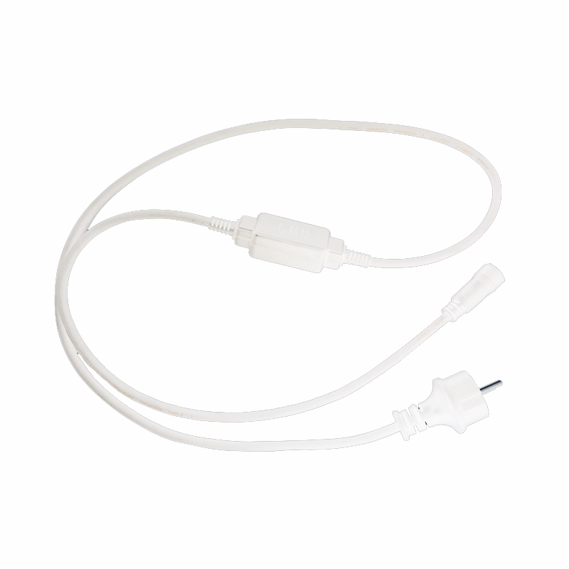PLUG LEAD WHITE CABLE  amp  CONNECTOR FOR MOTIF LED 2-WIRE ROPE LIGHT, IP44, 1.5m XCONPLUGLED150W