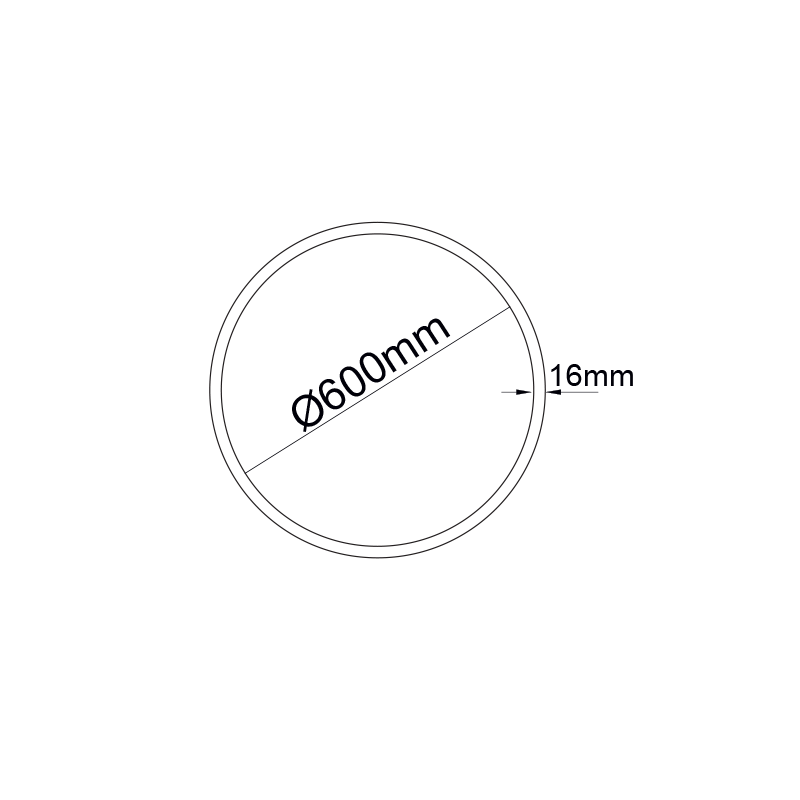 OLAN SAND BLACK CIRCULAR ALUMINUM PROFILE WITH PC OPAL DIFFUSER Φ600MM P3906C